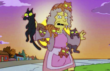 Old Cat Lady Cartoon